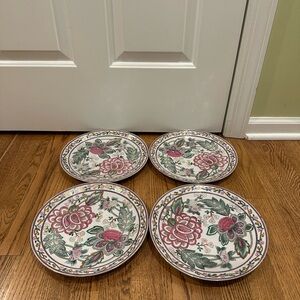 Set of 4 Vintage Classic Traditions JC Penny Exclusive Chinoiserie Floral Plates
